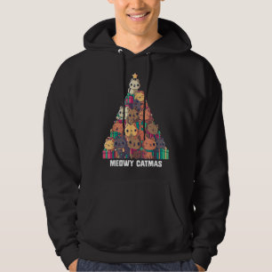 Meowy Catmas Cat Christmas Tree Xmas Kitten Hoodie