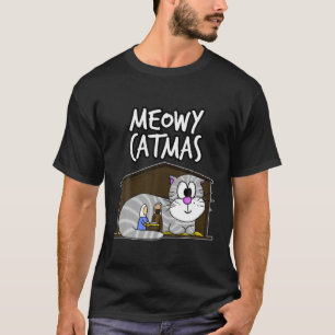 Meowy Catmas Cat Nativity Christmas 2021 Christian T-Shirt