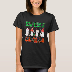 Meowy Catmas Christmas Cute Kitten Cat Santa Hat X T-Shirt