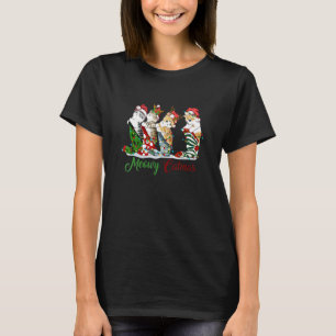 Meowy Catmas Christmas Hat Cat T-Shirt