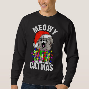 MEOWY Catmas Christmas Lights Cat Lover Gifts Sweatshirt