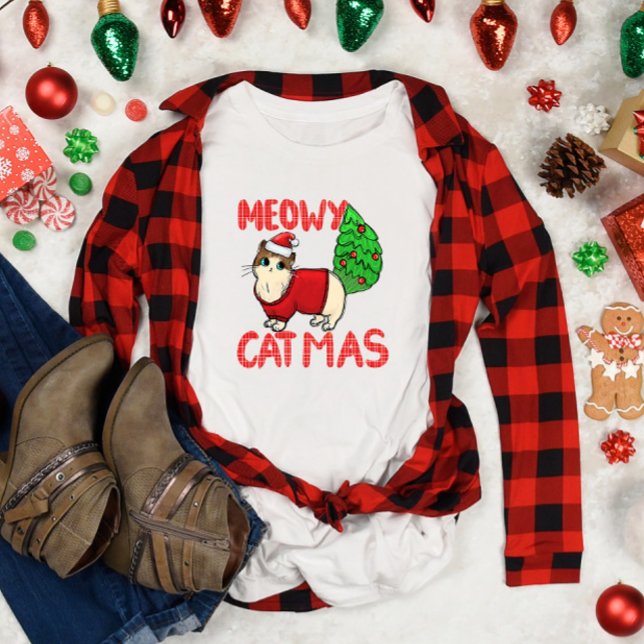 Meowy Catmas Christmas T-Shirt (Creator Uploaded)