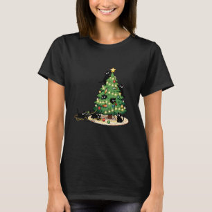 Meowy Catmas Christmas Tree Black Cats Xmas Pet Ca T-Shirt