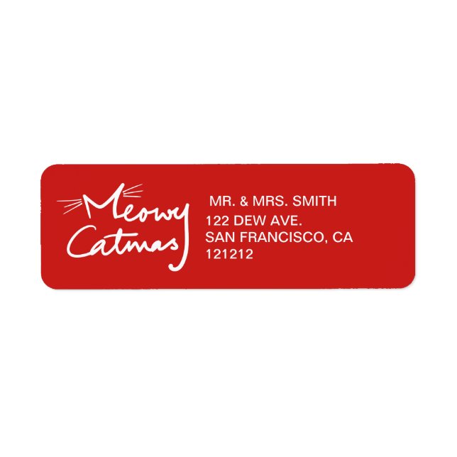 Meowy Catmas Custom Cat Christmas Return Address (Front)