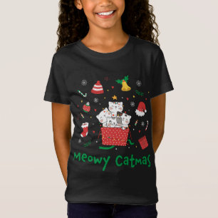 Meowy Catmas Cute Christmas Cat Lover Kitties Xmas T-Shirt