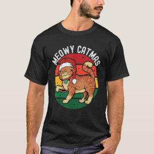 Meowy Catmas - Funny Cat Christmas T-Shirt