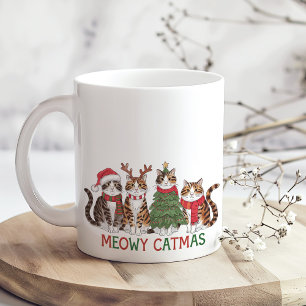 Meowy Catmas Funny Christmas Cats Holiday Gift Coffee Mug