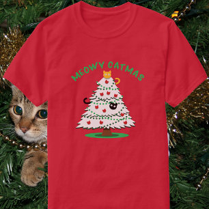 Meowy Catmas Funny Christmas Tree Cats T-Shirt