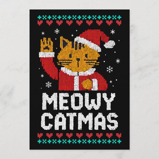 Meowy Catmas Invitation (Front)