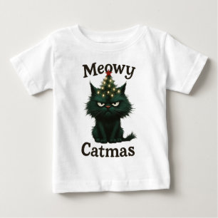 Meowy Catmas Moody cat Baby T-Shirt