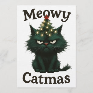Meowy Catmas Moody cat Invitation