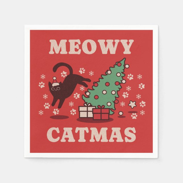 Meowy Catmas Napkin (Front)