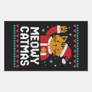 Meowy Catmas Rectangular Sticker