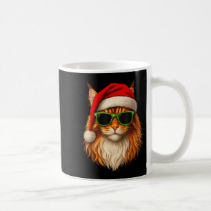 Meowy Catmas Santa Hat Maine Coon Cat Christmas Pa Coffee Mug