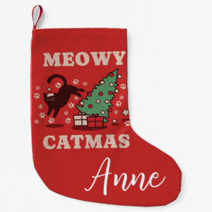 Meowy Catmas Small Christmas Stocking