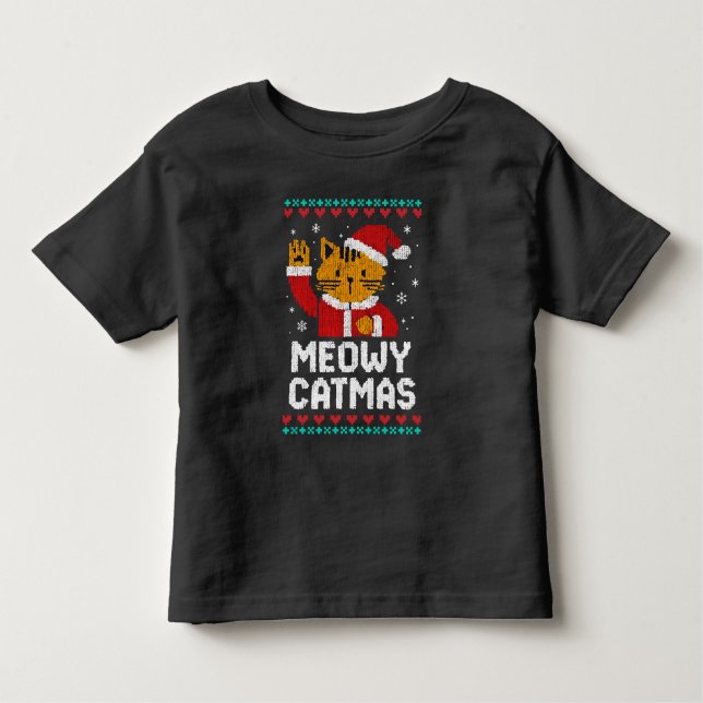 Meowy Catmas Toddler T-Shirt (Front)