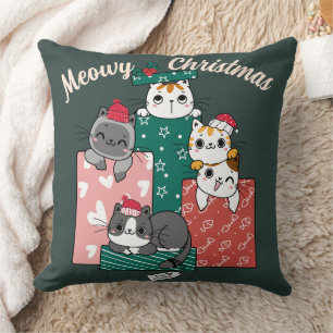 Meowy Catmast Cute Christmas Cats Sweatshirt Cushion