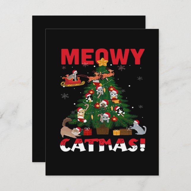Meowy Chirstmas Enclosure Card (Front/Back)