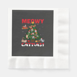 Meowy Chirstmas Napkin