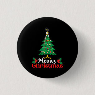 Meowy Christmas  3 Cm Round Badge