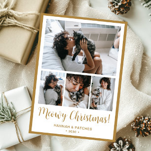 Meowy Christmas 4 Photo Holiday Card