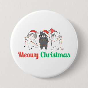 Meowy Christmas 7.5 Cm Round Badge