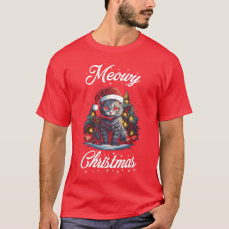 Meowy Christmas A Feline Gift for Christmas T-Shirt