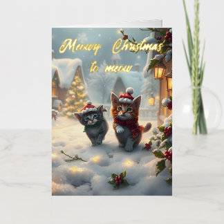Meowy Christmas ai Foil Holiday Card