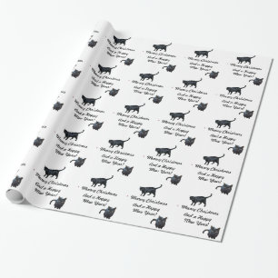 Meowy Christmas and a Happy Mew Year wrapping pape Wrapping Paper