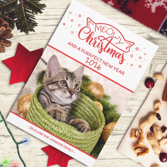 Meowy Christmas and a purrfect new year photo card (Creator Uploaded)