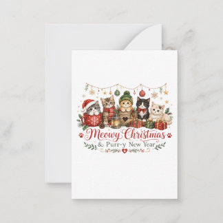 Meowy Christmas and Purr New Year Card