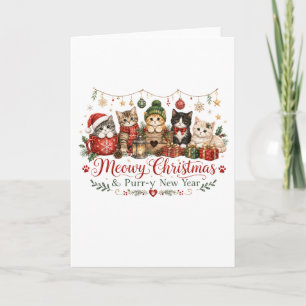Meowy Christmas and Purr New Year Card