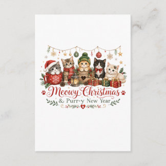 Meowy Christmas and Purr New Year Enclosure Card