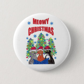 Meowy Christmas button
