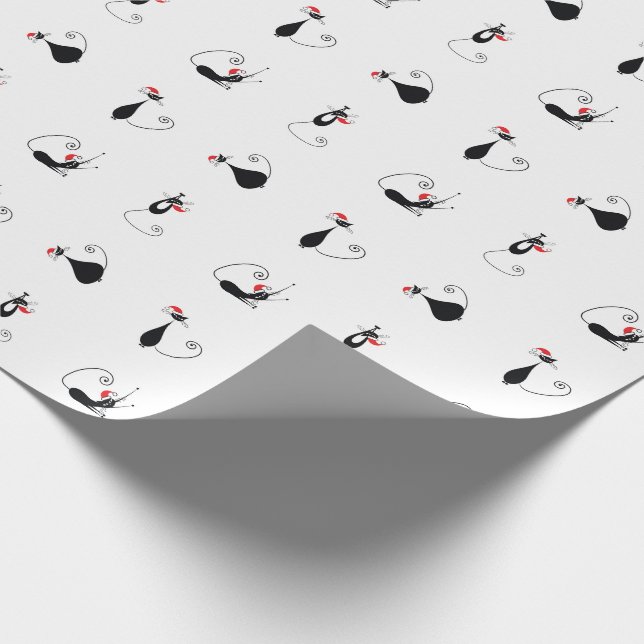 Meowy Christmas - Capped Kitty Christmas Paper (Corner)