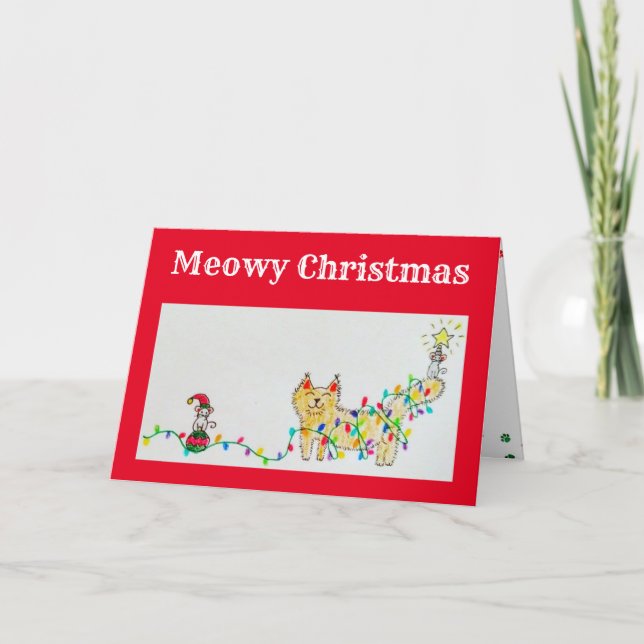 Meowy Christmas Card (Front)