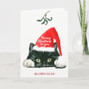 meowy christmas card cute cat holiday xmas