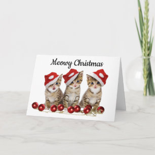 Meowy Christmas Card for Cat Lovers