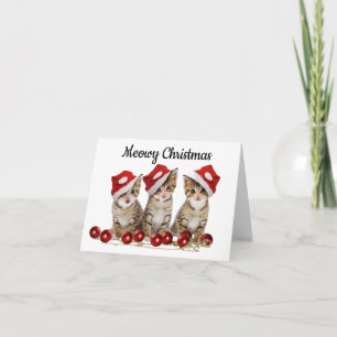Meowy Christmas Card for Cat Lovers