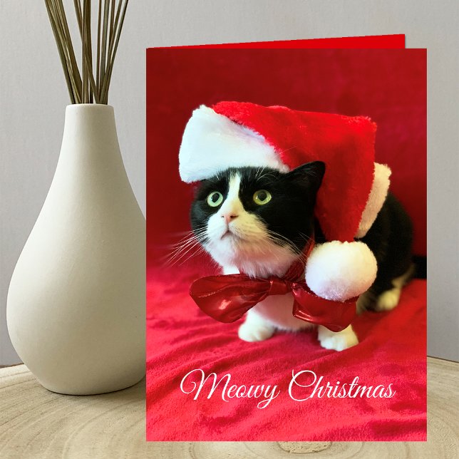 Meowy Christmas Cat Christmas Greeting Card (Creator Uploaded)