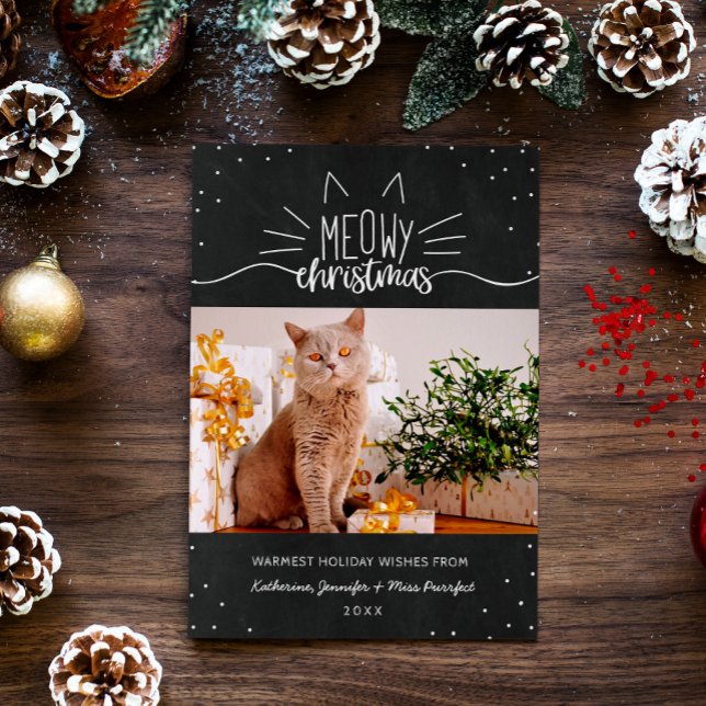 Meowy Christmas - Cat Christmas Photo Holiday Card (Creator Uploaded)