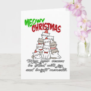 Meowy Christmas Cat – Cute Holiday Cat Lovers Card