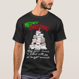 Meowy Christmas Cat – Cute Holiday Cat Lovers Tee