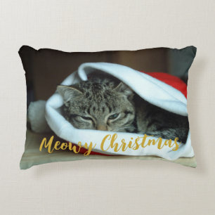 Meowy Christmas Cat Decorative Cushion