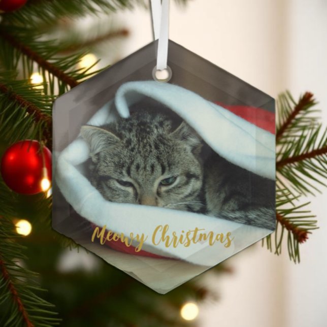 Meowy Christmas Cat Glass Tree Decoration (Creator Uploaded)
