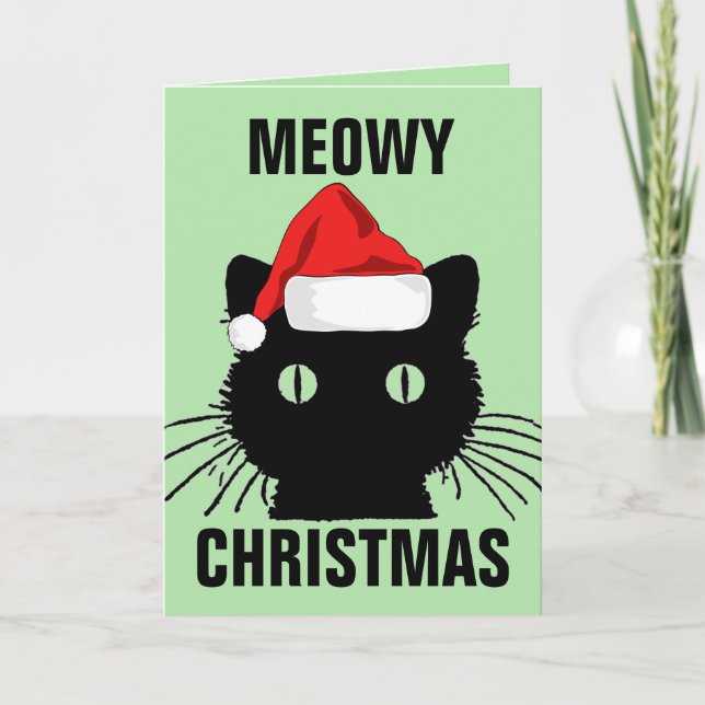 MEOWY CHRISTMAS CAT GREETING CARDS (Front)