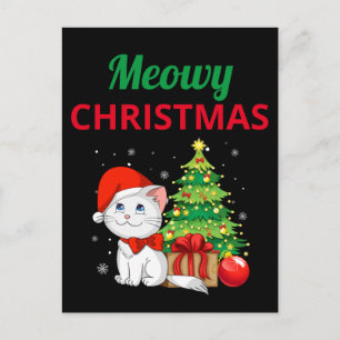 Meowy Christmas Cat Holiday Postcard