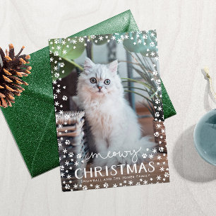 Meowy Christmas Cat Lover Family Photo Card