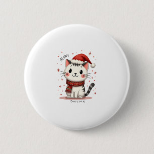 Meowy Christmas Cat Lover Funny Festive Holidays C 6 Cm Round Badge