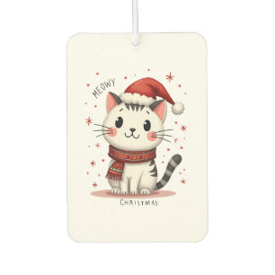 Meowy Christmas Cat Lover Funny Festive Holidays C Car Air Freshener